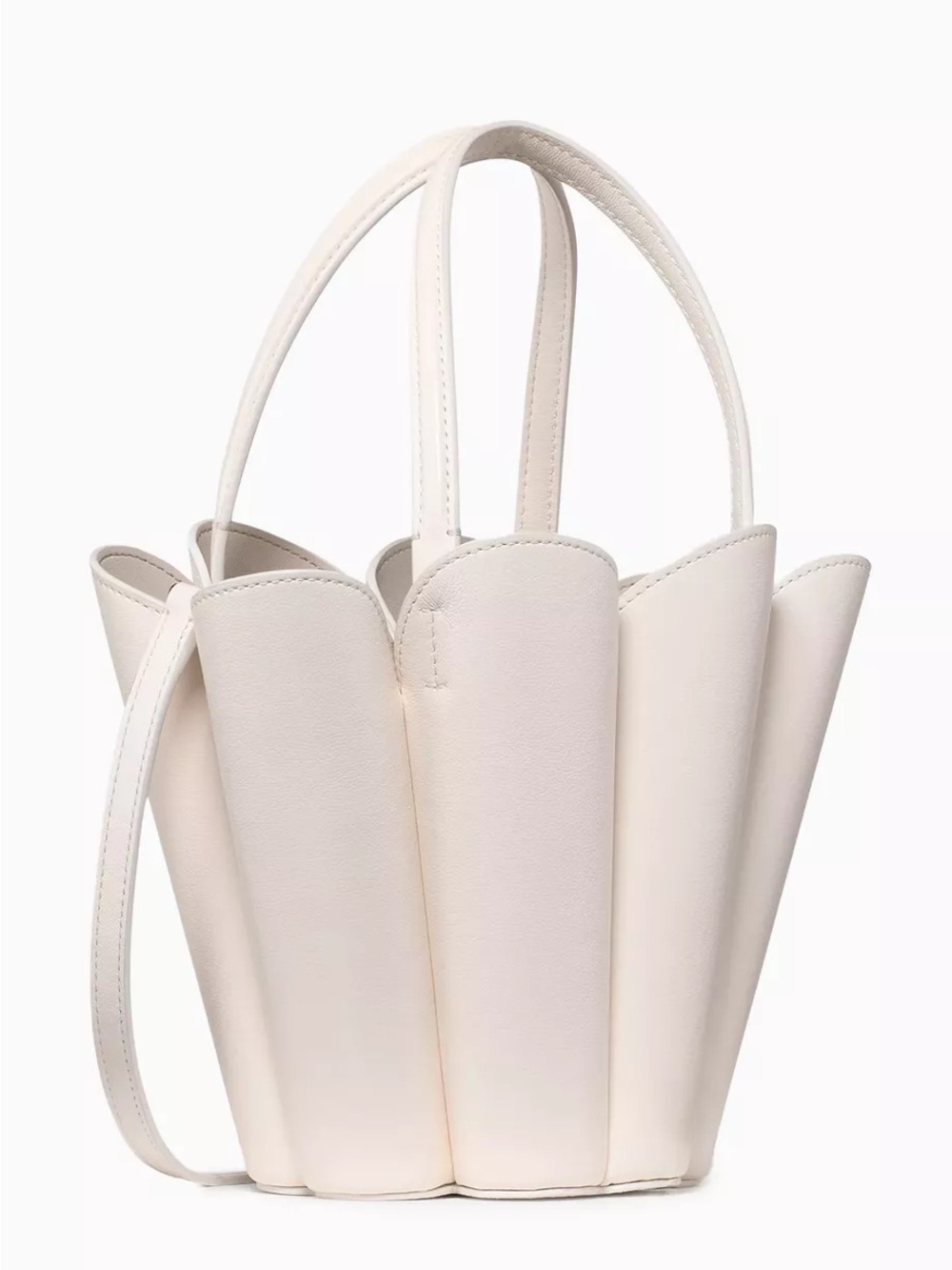 ♠️Kate Spade New York The Spade Flower Leather Bucket Bag, Cream KN094 NEW NWT